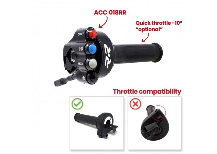 COMANDO GAS JETPRIME CON PULSANTIERA INTEGRATA PER BMW S / M 1000 RR 2021-2022 (RACING)