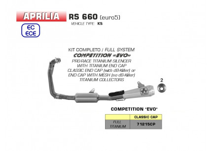 KIT SCARICO COMPLETO ARROW COMPETITION EVO APRILIA RS 660 / TUONO 660 2021-2023