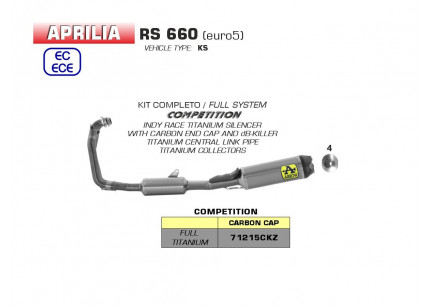 KIT SCARICO COMPLETO ARROW COMPETITION APRILIA RS 600 / TUONO 660 2021-2023