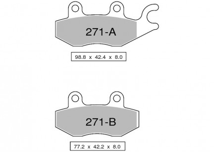 COPPIA PASTGLIE FRENO POSTERIORE OGNIBENE TROFEO SINTERED PER KAWASAKI NINJA 400 DAL 2018