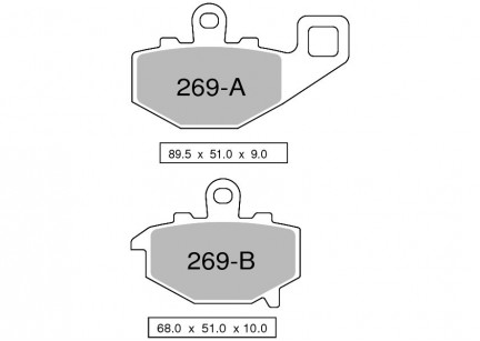 COPPIA PASTGLIE FRENO POSTERIORE OGNIBENE TROFEO SINTERED PER KAWASAKI NINJA ZX10R 2004-2020