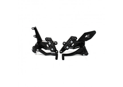 PEDANE ARRETRATE CON CAMBIO ROVESCIATO VALTERMOTO REGOLABILI TIPO 1.5 PER YAMAHA R3 2015-2022