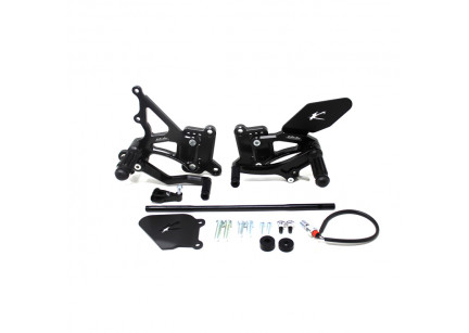 PEDANE ARRETRATE VALTERMOTO REGOLABILI TIPO 3.5 PER YAMAHA YZF R1 2015-2022